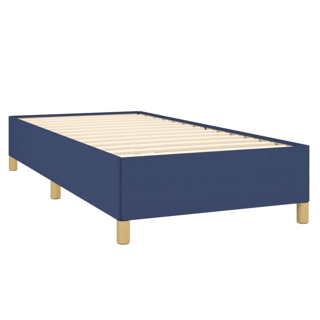 Κρεβάτι Boxspring με Στρώμα Μπλε 90x200 εκ.Υφασμάτινο