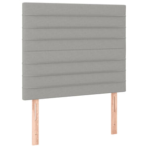 Κρεβάτι Boxspring με Στρώμα Ανοιχτό Γκρι 100x200 εκ. Υφασμάτινο