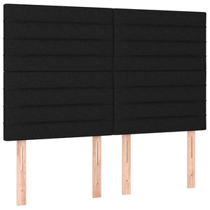Κρεβάτι Boxspring με Στρώμα Μαύρο 140x190 εκ. Υφασμάτινο