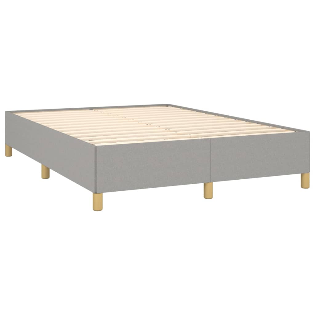 Κρεβάτι Boxspring με Στρώμα Ανοιχτό Γκρι 140x200 εκ. Υφασμάτινο