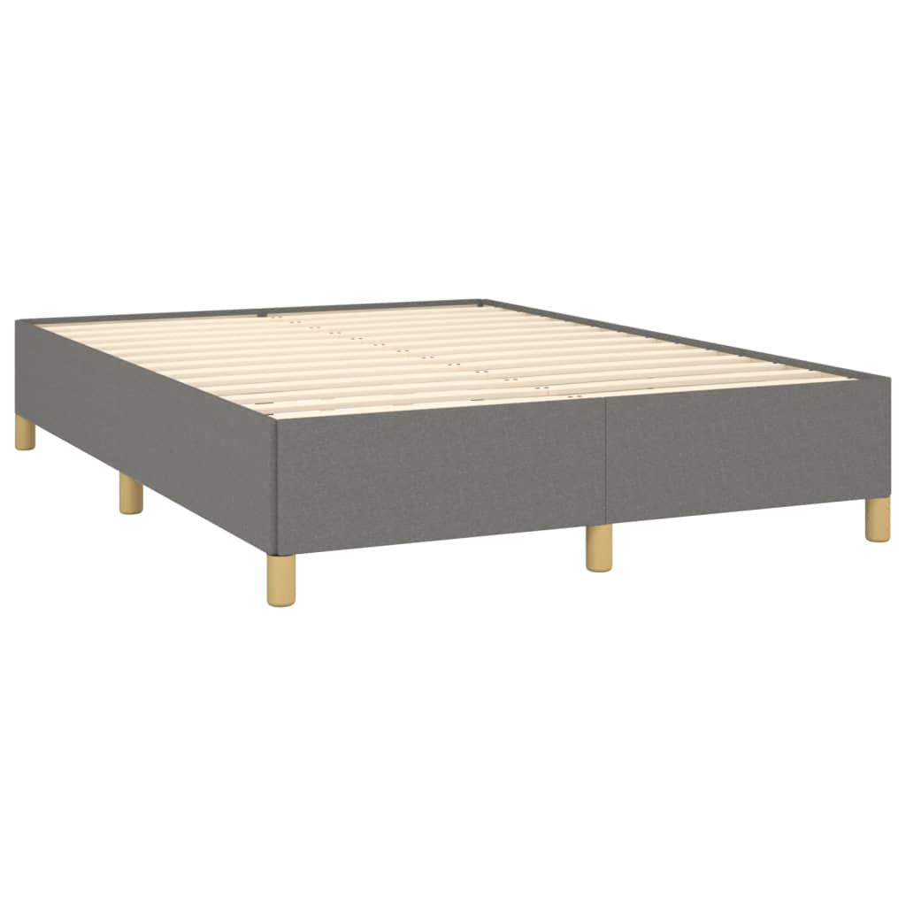 Κρεβάτι Boxspring με Στρώμα Σκούρο Γκρι 140x200 εκ Υφασμάτινο