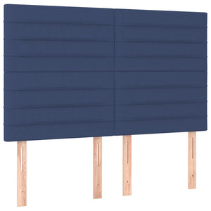 Κρεβάτι Boxspring με Στρώμα Μπλε 140x200 εκ. Υφασμάτινο