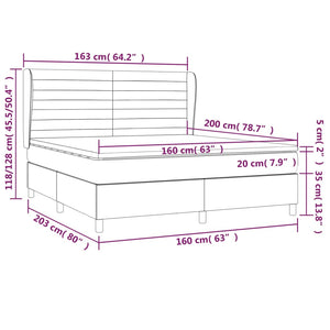 Κρεβάτι Boxspring με Στρώμα Αν. Πράσινο 160x200εκ Υφασμάτινο