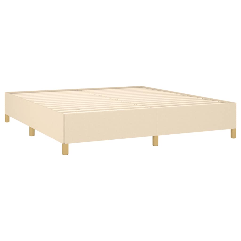 Κρεβάτι Boxspring με Στρώμα Κρεμ 160x200 εκ. Υφασμάτινο