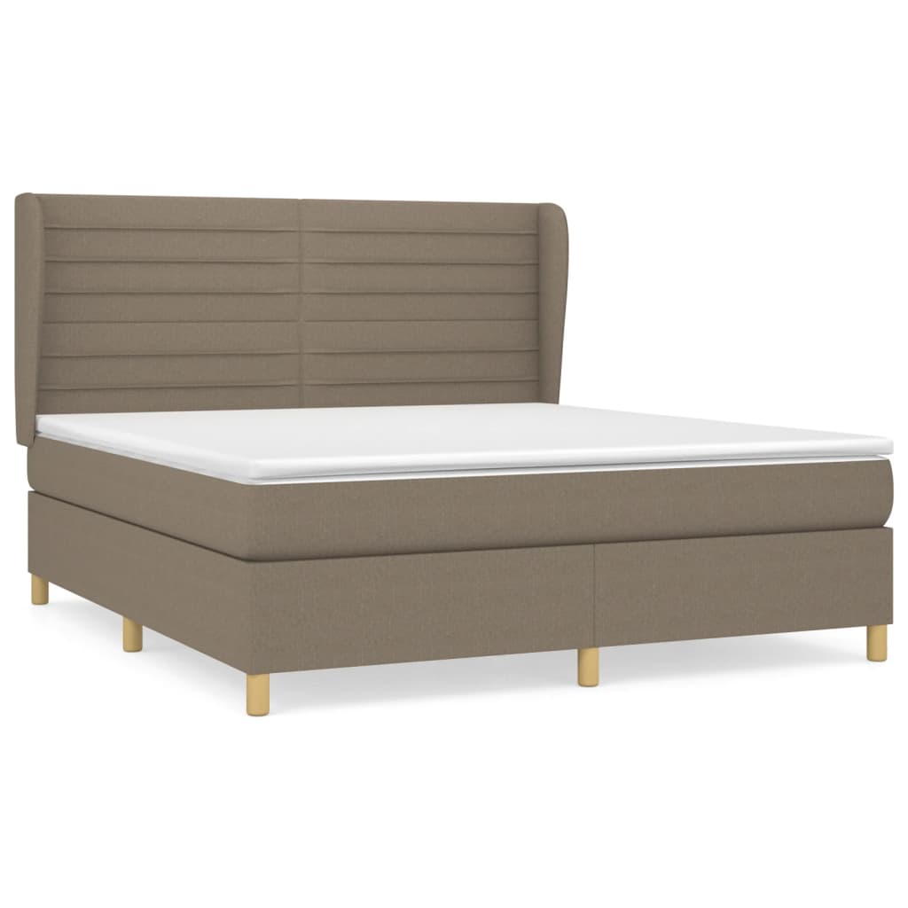 Κρεβάτι Boxspring με Στρώμα Taupe 180x200 εκ. Υφασμάτινο