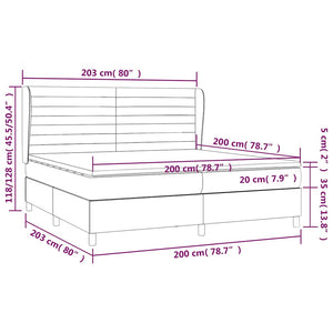 Κρεβάτι Boxspring με Στρώμα Πράσινο 200x200 εκ. Υφασμάτινο
