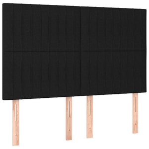 Κρεβάτι Boxspring με Στρώμα Μαύρο 140x190 εκ. Υφασμάτινο