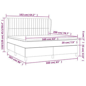 Κρεβάτι Boxspring με Στρώμα Πράσινο 160x200 εκ.Υφασμάτινο
