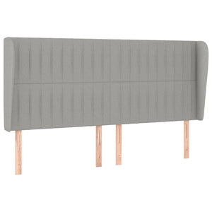 Κρεβάτι Boxspring με Στρώμα Ανοιχτό Γκρι 200x200 εκ. Υφασμάτινο