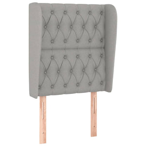 Κρεβάτι Boxspring με Στρώμα Ανοιχτό Γκρι 80x200 εκ. Υφασμάτινο