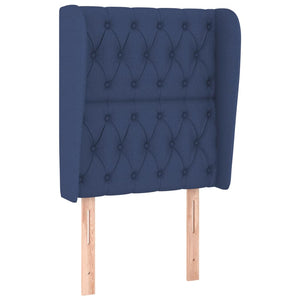 Κρεβάτι Boxspring με Στρώμα Μπλε 80x200 εκ. Υφασμάτινο