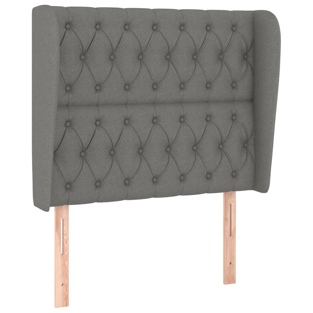 Κρεβάτι Boxspring με Στρώμα Σκούρο Γκρι 90x190 εκ. Υφασμάτινο - Pakobazaar