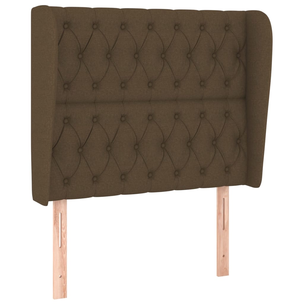 Κρεβάτι Boxspring με Στρώμα Σκούρο Καφέ 90x190 εκ. Υφασμάτινο