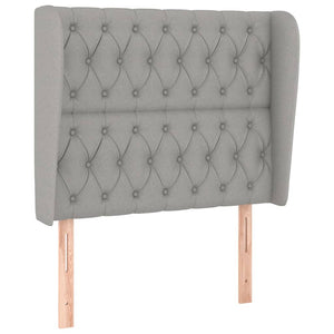 Κρεβάτι Boxspring με Στρώμα Ανοιχτό Γκρι 90x200 εκ. Υφασμάτινο