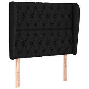Κρεβάτι Boxspring με Στρώμα Μαύρο 90x200 εκ. Υφασμάτινο