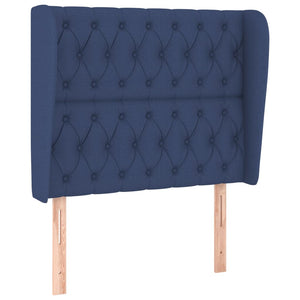 Κρεβάτι Boxspring με Στρώμα Μπλε 90x200 εκ.Υφασμάτινο