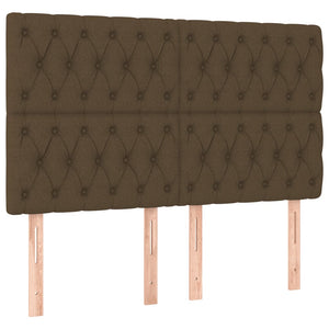 Κρεβάτι Boxspring με Στρώμα Σκούρο Καφέ 140x190 εκ. Υφασμάτινο