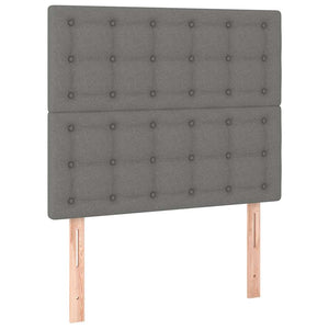 Κρεβάτι Boxspring με Στρώμα Σκούρο Γκρι 90x200 εκ. Υφασμάτινο