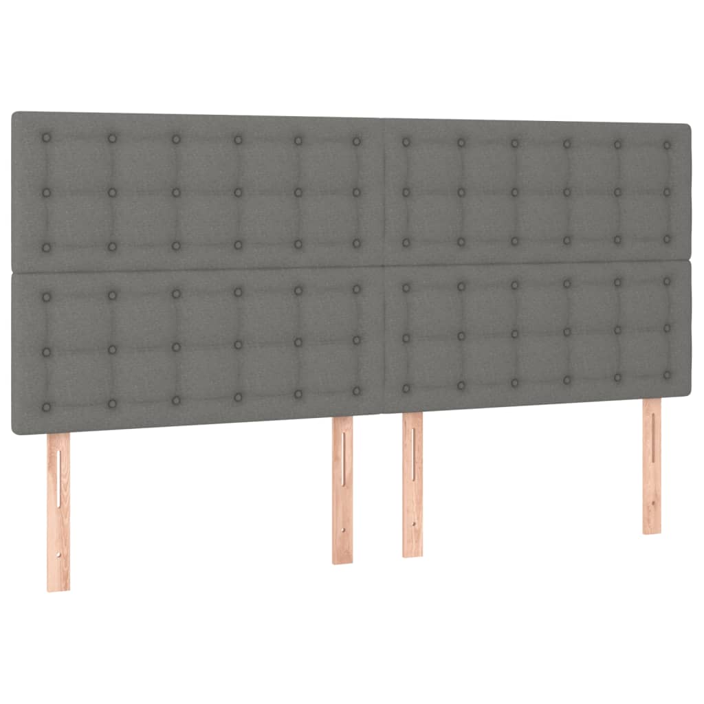 Κρεβάτι Boxspring με Στρώμα Σκούρο Γκρι 160x200 εκ Υφασμάτινο - Pakobazaar