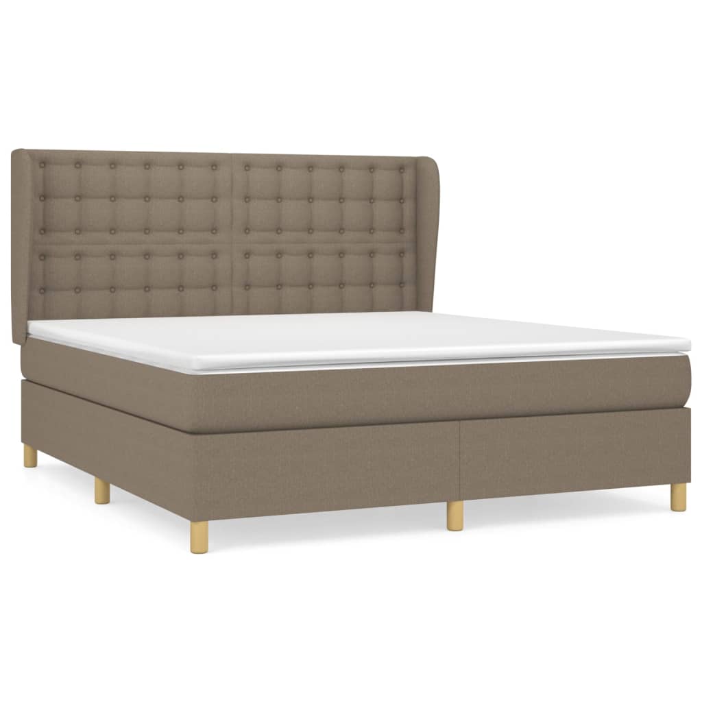 Κρεβάτι Boxspring με Στρώμα Taupe 180x200 εκ. Υφασμάτινο