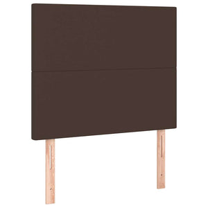Κρεβάτι Boxspring με Στρώμα Καφέ 90x190 εκ. από Συνθετικό Δέρμα