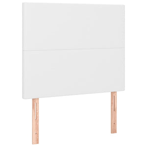 Κρεβάτι Boxspring με Στρώμα Λευκό 100x200εκ.από Συνθετικό Δέρμα