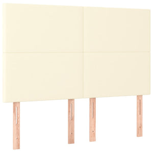 Κρεβάτι Boxspring με Στρώμα Κρεμ 140x190εκ. από Συνθετικό Δέρμα - Pakobazaar