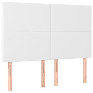Κρεβάτι Boxspring με Στρώμα Λευκό 140x200εκ.από Συνθετικό Δέρμα