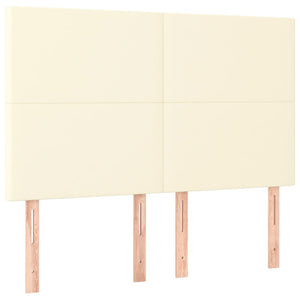 Κρεβάτι Boxspring με Στρώμα Κρεμ 140x200εκ. από Συνθετικό Δέρμα - Pakobazaar