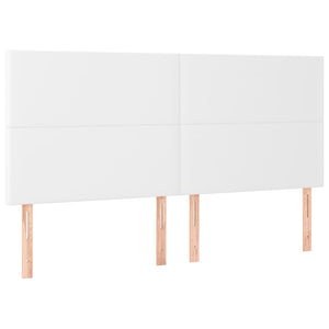 Κρεβάτι Boxspring με Στρώμα Λευκό 160x200εκ.από Συνθετικό Δέρμα