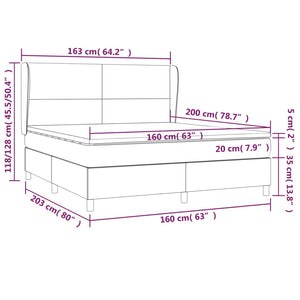 Κρεβάτι Boxspring με Στρώμα Καπουτσίνο 160x200εκ.από Συνθ.Δέρμα - Pakobazaar