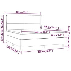 Κρεβάτι Boxspring με Στρώμα Καπουτσίνο 180x200 εκ. Συνθ. Δέρμα