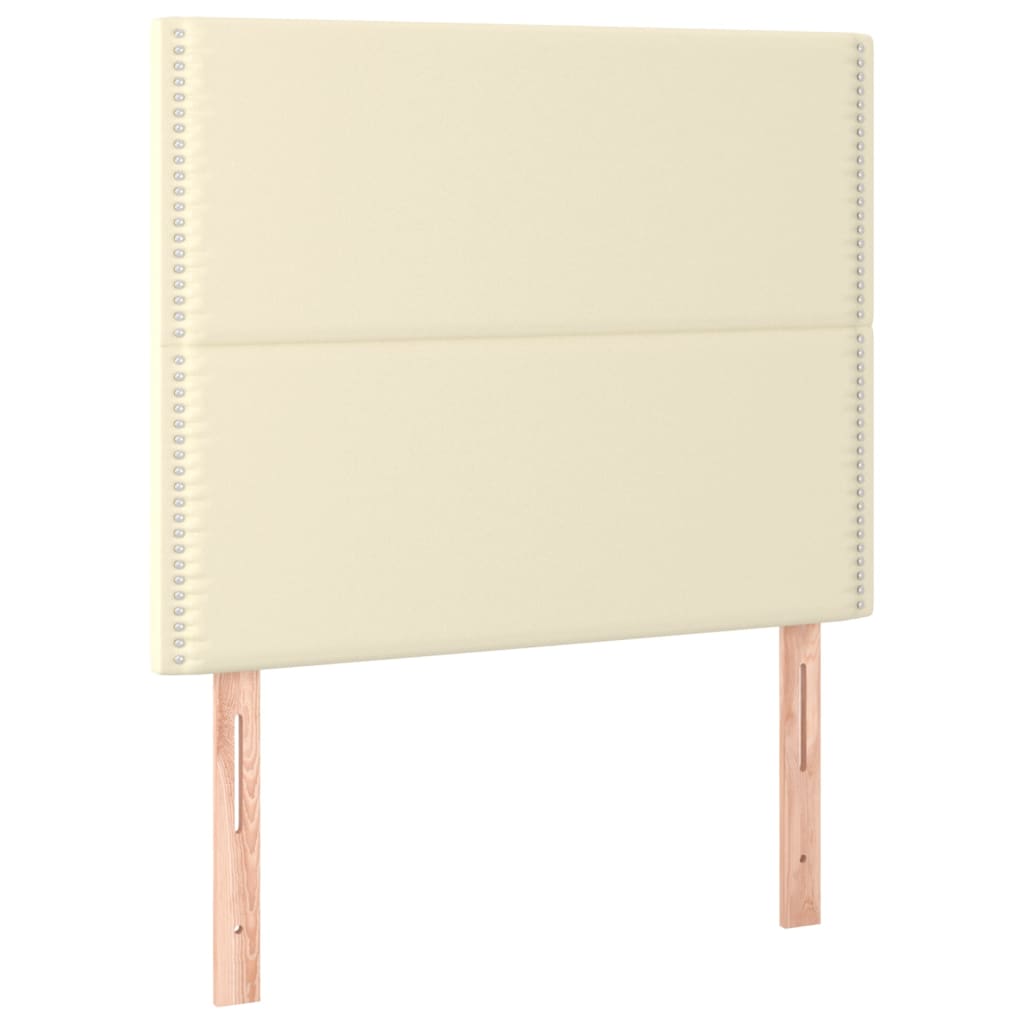 Κρεβάτι Boxspring με Στρώμα Κρεμ 80 x 200 εκ. Συνθετικό Δέρμα
