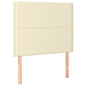 Κρεβάτι Boxspring με Στρώμα Κρεμ 80 x 200 εκ. Συνθετικό Δέρμα