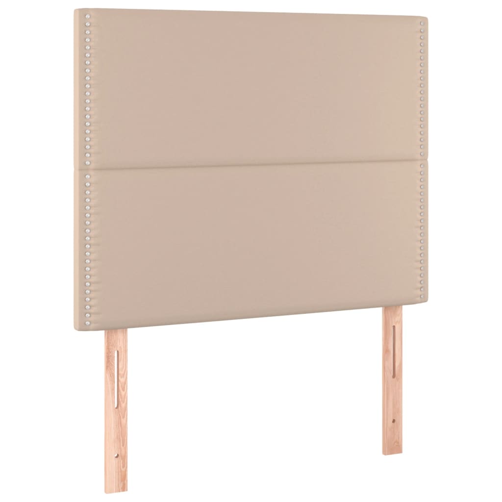Κρεβάτι Boxspring με Στρώμα Καπουτσίνο 80x200 εκ. Συνθ. Δέρμα