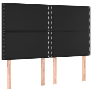 Κρεβάτι Boxspring με Στρώμα Μαύρο 140x190εκ.από Συνθετικό Δέρμα