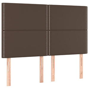 Κρεβάτι Boxspring με Στρώμα Καφέ 140x190εκ. από Συνθετικό Δέρμα