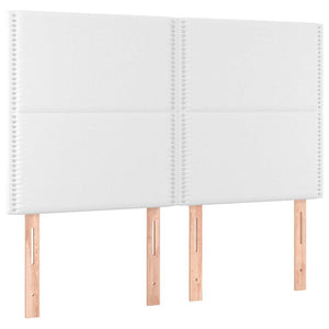 Κρεβάτι Boxspring με Στρώμα Λευκό 140x200εκ.από Συνθετικό Δέρμα