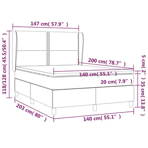 Κρεβάτι Boxspring με Στρώμα Κρεμ 140x200εκ. από Συνθετικό Δέρμα