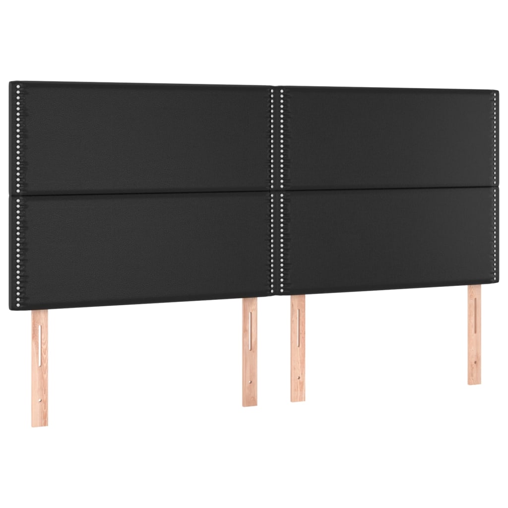 Κρεβάτι Boxspring με Στρώμα Μαύρο 160x200εκ.από Συνθετικό Δέρμα
