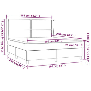 Κρεβάτι Boxspring με Στρώμα Μαύρο 160x200εκ.από Συνθετικό Δέρμα