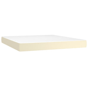 Κρεβάτι Boxspring με Στρώμα Κρεμ 160x200εκ. από Συνθετικό Δέρμα