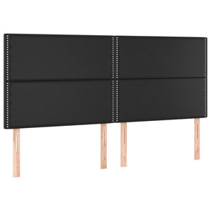Κρεβάτι Boxspring με Στρώμα Μαύρο 200x200 εκ. Συνθετικό Δέρμα - Pakobazaar