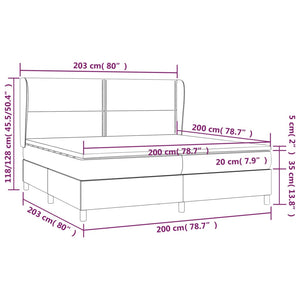 Κρεβάτι Boxspring με Στρώμα Καπουτσίνο 200x200εκ.από Συνθ.Δέρμα
