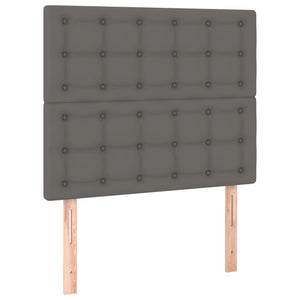 Κρεβάτι Boxspring με Στρώμα Γκρι 80 x 200 εκ. Συνθετικό Δέρμα