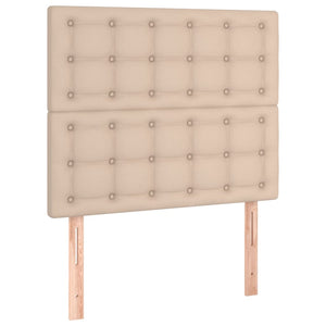 Κρεβάτι Boxspring με Στρώμα Καπουτσίνο 80x200 εκ. Συνθ. Δέρμα