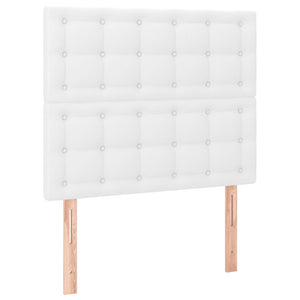 Κρεβάτι Boxspring με Στρώμα Λευκό 100x200εκ.από Συνθετικό Δέρμα