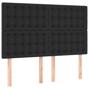 Κρεβάτι Boxspring με Στρώμα Μαύρο 140x190εκ.από Συνθετικό Δέρμα - Pakobazaar