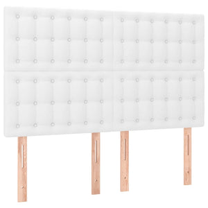 Κρεβάτι Boxspring με Στρώμα Λευκό 140x190εκ.από Συνθετικό Δέρμα
