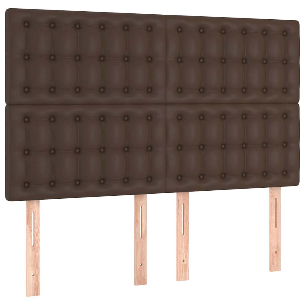 Κρεβάτι Boxspring με Στρώμα Καφέ 140x190εκ. από Συνθετικό Δέρμα